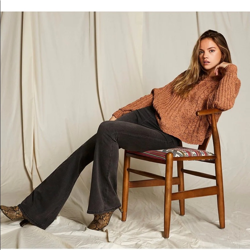 Free People Black Flared Jeans
